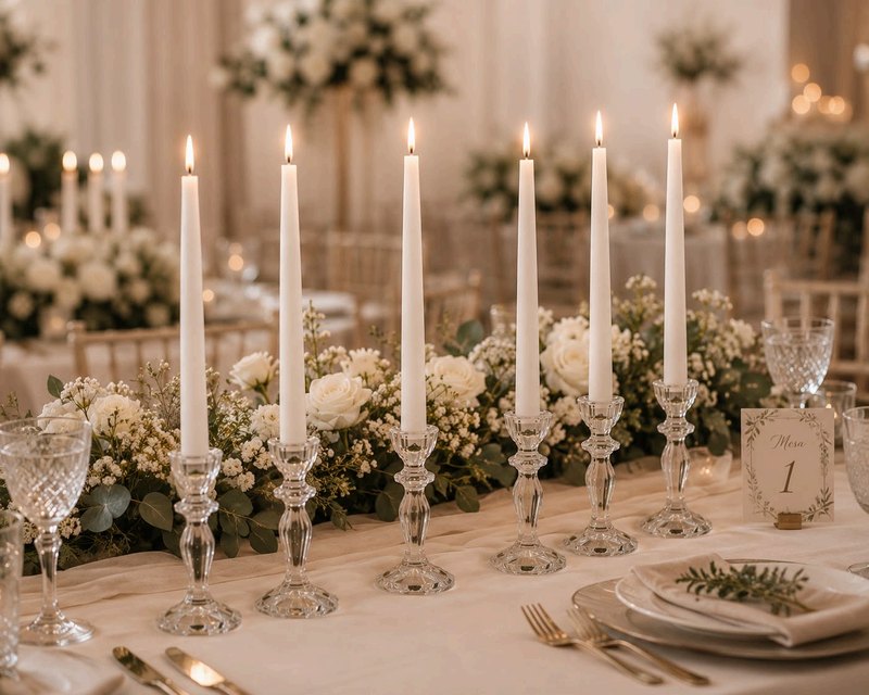 Vela Palito para Castiçal em decoração de evento
