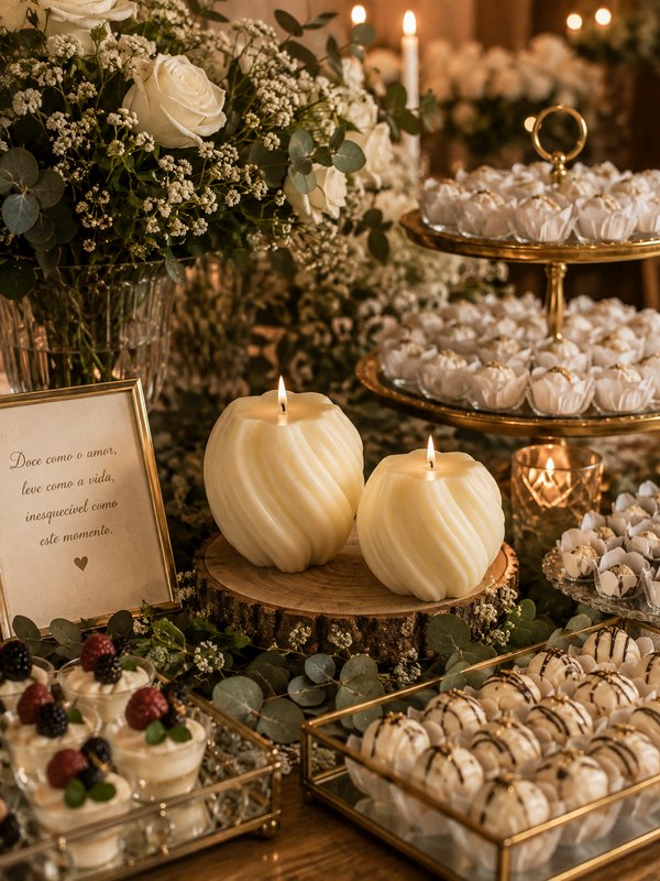 Vela Abóbora em decoração de evento