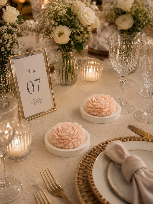 Vela Rosa em decoração de evento